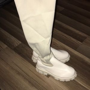 Beige Sock Knee High Boots *Never worn*